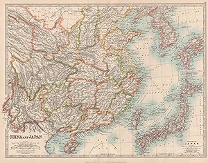China and Japan; Inset map of Islands of Japan