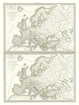 Carte de l'Europe avant l'invasion des barbares, vers l'an 350 // Carte de l'Europe après l'invas...