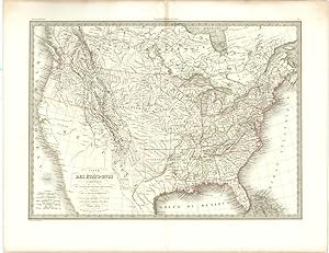 Carte des Etats-Unis d'Amerique, du Canada, du Nouveau-Brunswick et d'une partie de la Nouvelle-B...