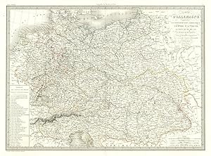 Carte de l'Allemagne, comprenant la Confédération Germanique, l'Empire d'Autriche, le Royaume de ...