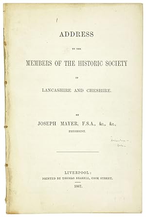 Address to the Members of the Historic Society of Lancashire and Cheshire