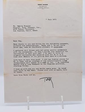 TWO TYPED LETTERS SIGNED TO HOLLYWOOD LITERARY AGENT EVARTS "ZIG" ZIEGLER