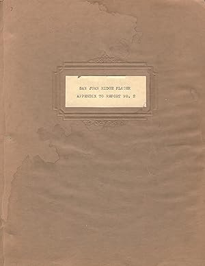 Appendix / Section no. 1. / Appendix to report of / Ross B. Hoffman - / January 7th, 1935