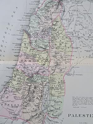 Holy Land Palestine Israel Jerusalem Dead Sea Railroads 1898 map