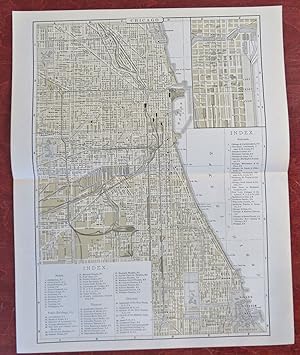 Chicago Illinois City Plan Street Index 1898 Johnson detailed map