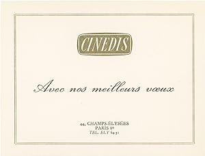 Original cards and envelopes from Cinedis, circa 1950s