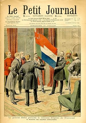 "LE PETIT JOURNAL N°870 du 21/7/1907" Le Général BOTHA présente le nouveau drapeau du Transvaal a...