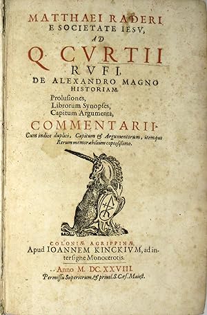 Matthaei Raderi, ad Q. Curtii Rufi de Alexandro Magno Historiam, prolusiones, Librorum Synopses C...
