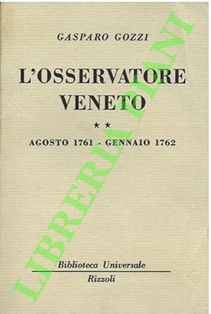 L'osservatore veneto. Agosto 1761 - Gennaio 1762.