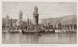 Antique Print of Andernach on the Rhine by Samuel Colman