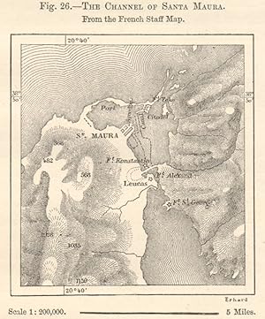 The Channel of Santa Maura From the French Staff Map