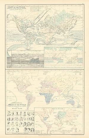 Chart of the World exhibiting its chief physical features, currents of the ocean &c / Ethnographi...
