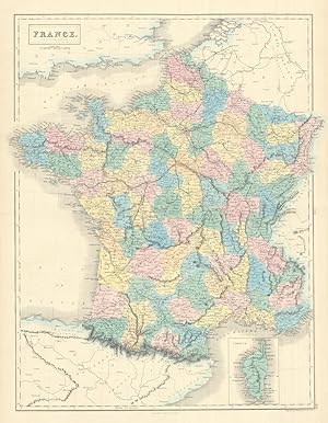 France in departments [inset: Corsica]