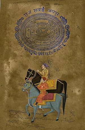 Two Rajput noblemen on horseback