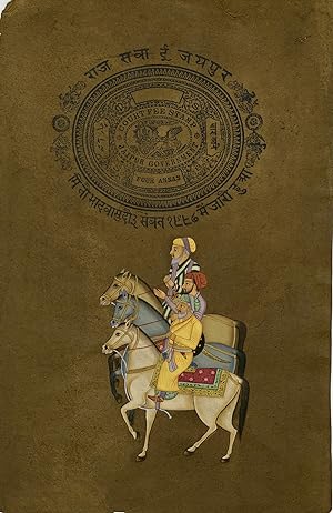 Three Rajput noblemen on horseback