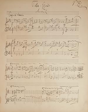 Tiller Girls. March by V.H. Autograph musical manuscript signed "V.H." Scored for piano solo