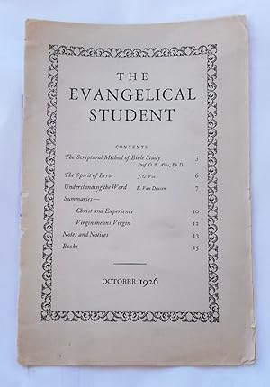 The Evangelical Student (October 1926, Vol. 1 No. 2)