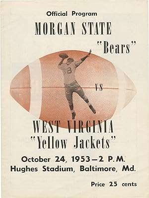 Morgan State Bears vs. West Virginia Yellow Jackets (Original program for the 1953 football game)