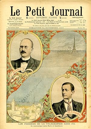 "LE PETIT JOURNAL N°888 du 24/11/1907" LES PRODIGES DE LA TÉLÉGRAPHIE SANS FIL (Dr BRANLY et MARC...