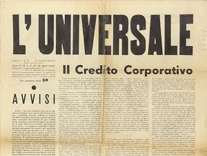 UNIVERSALE (L'). [Direttore Berto Ricci]. Anno V, 1935: fascicolo n. 10, 25 maggio 1935.