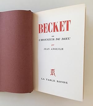 Becket ou l'Honneur de Dieu (inscribed by the author)