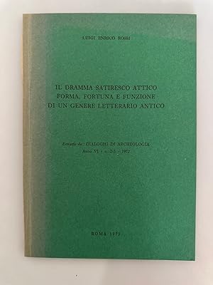 Il Dramma Satiresco Attico: Forma, Fortuna e Funione di un Genere Letterario Antico (Estratto di ...