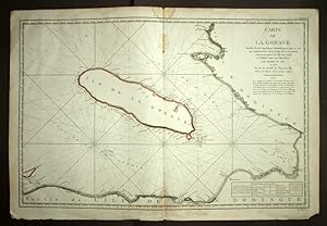 ILE DE LA GONAVE Carte géographique marine ancienne, Lieudé de Sepmanville 1788