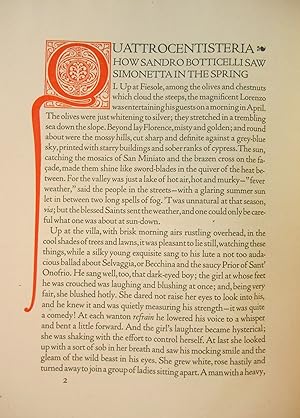 Quattrocentisteria, How Sandro Botticelli Saw Simonetta in the Spring