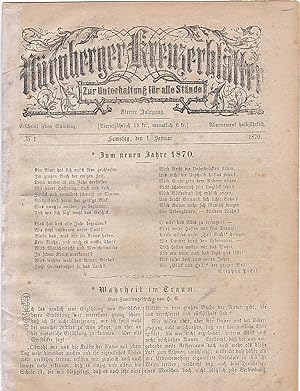 Nürnberger Kreuzerblätter: zur Unterhaltung für alle Stände. Heft 1, 1870