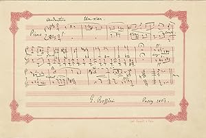 "Un rien" [A trifle]. Autograph musical manuscript signed "G. Rossini" and dated Passy, 1861. A c...
