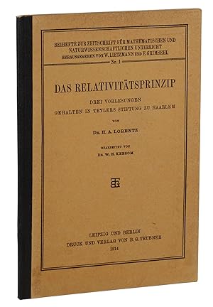 Das Relativitätsprinzip: Drei Vorlesungen gehalten in Teylers Stiftung zu Haarlem