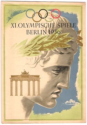 Telegramm XI. Olympische Spiele Berlin 1936, Entwurf: Stanzig, Brandenburger Tor, Reichsadler, Ol...