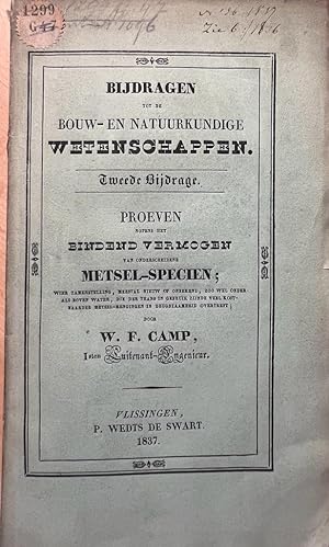 Contruction building, physics 1837 | Bijdragen tot de Bouw- en Natuurkundige wetenschappen. Tweed...