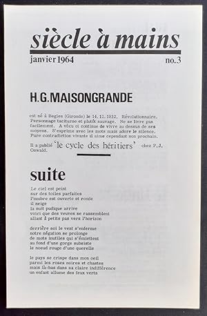 Siècle à mains n°3 : Henri Maisongrande -