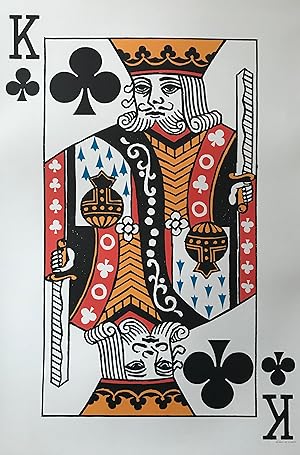 1967 Original American Vintage Playing Card Poster - King of Clubs (Linen-backed)