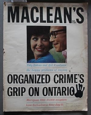 MACLEAN'S magazine SEPTEMBER 21/1963 ** The Mafia in Canada - Organized Crime's Grip on Ontario p...