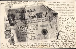 Ansichtskarte / Postkarte Reichsbanknote Eintausend Mark, Geldschein