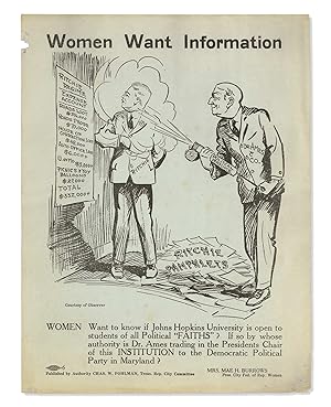 Women Want Information [caption title of c.1929-1935 illustrated women's broadside attacking the ...