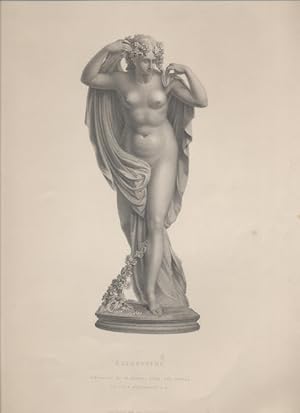 "Euphrosyne" Stipple engraving print 1849