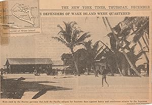 Map of Wake Island; Battle of Wake Island, Marine Outpost photo WWII 1941