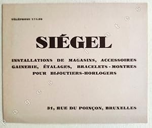 Siegel . Installations de magasins, accessoires, étalages,.