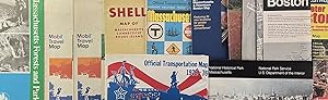 A Grouping of Eleven [11] C1970s-1980s Specialty and Road Maps of Boston and Massachusetts