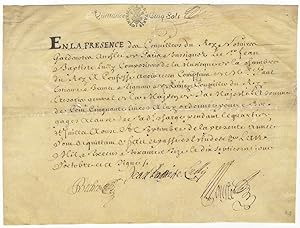 Manuscript document on vellum. Signed by the composer