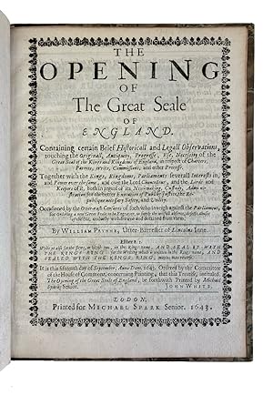 The opening of the Great Seale of England.