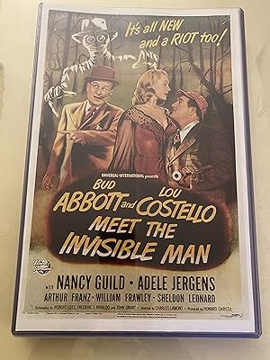 Abbott & Costello Meet the Invisible Man 11" x 17" Poster in Hard Plastic Sleeve!