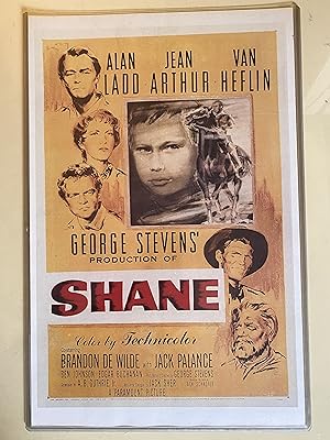 Shane 11" x 17" Poster in Hard Plastic Sleeve, Alan Ladd, Nice!!