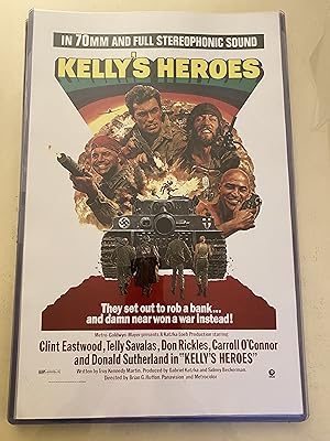 Kelly's Heroes 11" x 17" Poster in Hard Plastic Sleeve, Clint Eastwood, Nice!!