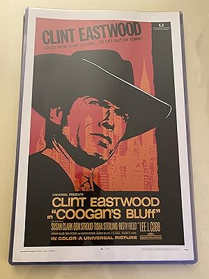 Coogan's Bluff 11" x 17" Poster in Hard Plastic Sleeve, Clint Eastwood, Nice!!