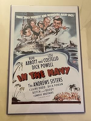 In the Navy 11" x 17" Poster in Hard Plastic Sleeve, Abbott & Costello, Nice!