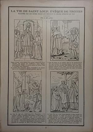 La vie de Saint Loup, Evêque de Troyes. Fête le 26 juillet. Fin XIXe. Vers 1900.